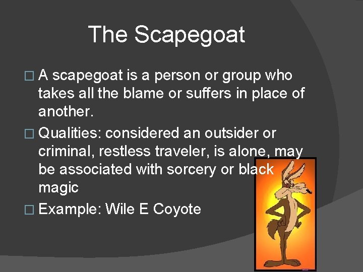 What are some examples of the scapegoat archetype?