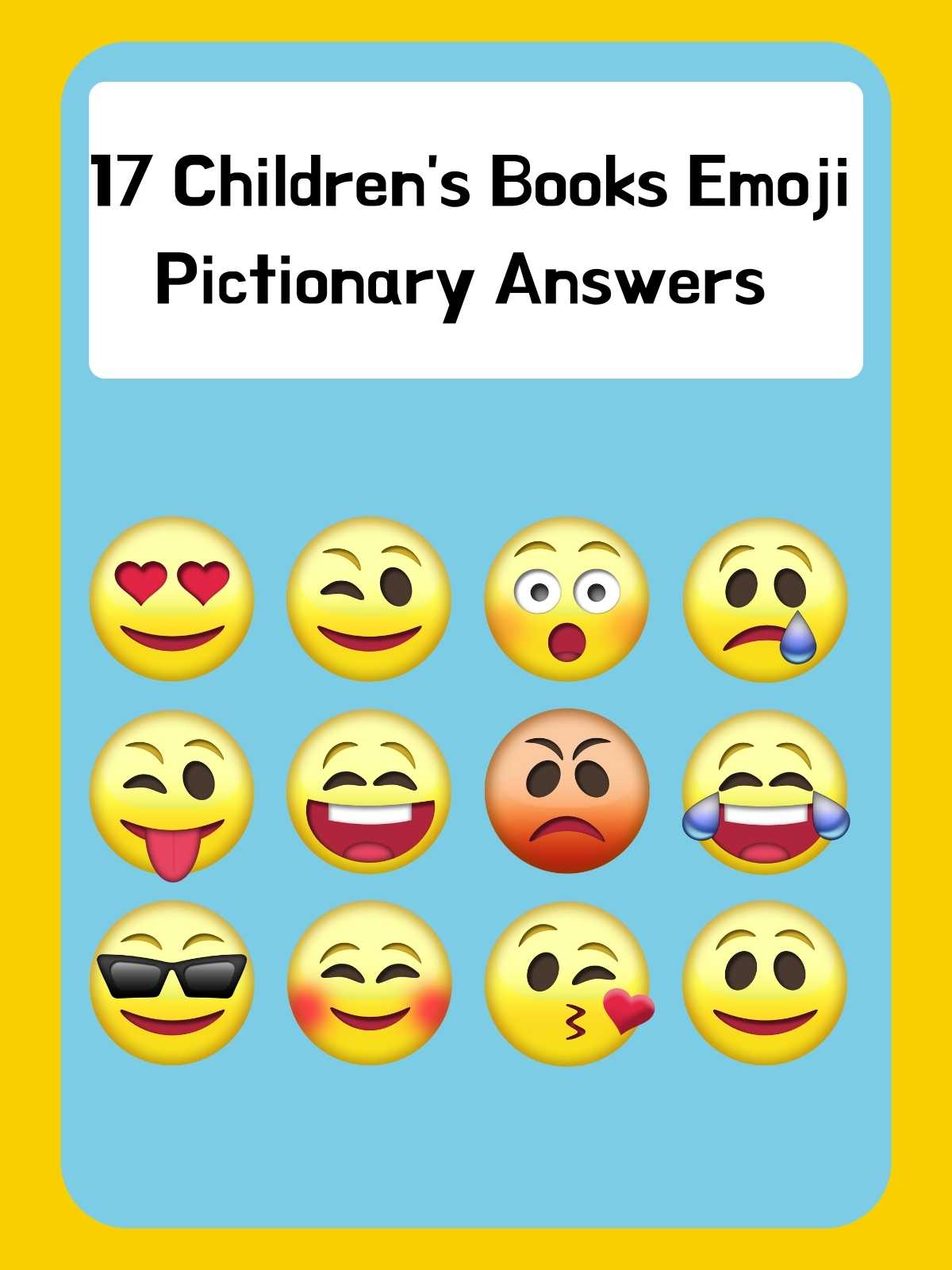 Children's books emoji puzzle answer key
